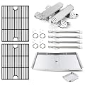 Adviace Grill Replacement Parts for Nexgrill 720-0830H 720-0783E 720-0783EH, Grease Tray Drip Tray & Burner Tubes and Igniters, Grill Heat Plates & Grates for Home Depot Nexgrill 4 Burner 720-0830H
