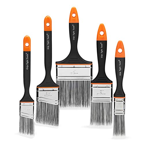 Grip Tight Tools Professional Orange Plus Paint Brush with Soft Grip, 1.5-Inch (Black/White) - Thumbnail 2