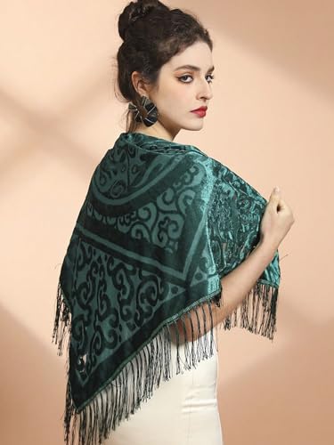 K-Elewon Women's Scarf velour Shawls and Wraps for Evening Dress Bridesmaid Wedding Bridal Warm 43" Large Square Scarves H224