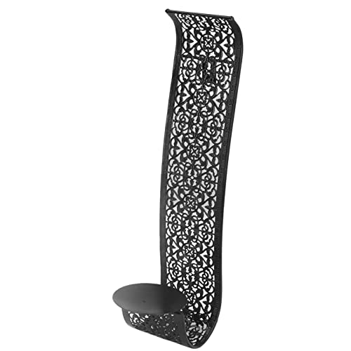 Restokki Wall Candle Holder European Pattern S Shape Wrought Iron Hollow Wall Hanging Candle Holder Home Fashion Wall Decoration