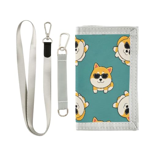 ALAZA Kids Wallets for Boys Girls Toddler Trifold Wallet Children Small Corgis with Zipper Coin Pocket