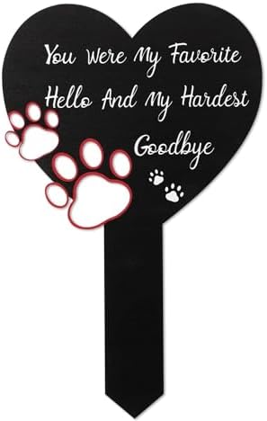 Cemetery Decorations for Grave Metal Grave Memorial Decorations Stake Plaque Grave Markers Outdoor Waterproof for Pet(Goodbye Pet)