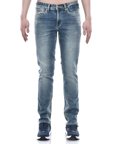 Image of Numero Uno Men's Light Blue Skinny-Fit Sustainable Jeans