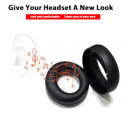 Image of Adhiper PS5 Replacement Ear Pads Cushions for Sony PlayStation 5 Pulse 3D PS5 Wireless Headset, Ear Pads for Sony PS5 Pulse 3D with Noise Isolation Memory Foam & Soft Protein Leather(Black)