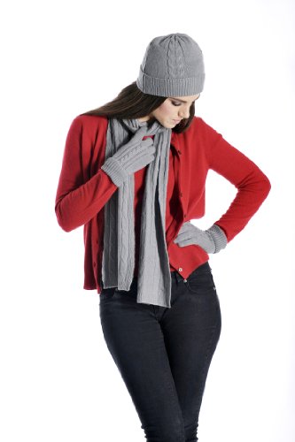 Cashmere Boutique: 100% Pure Cashmere Scarf, Hat and Gloves Set (8 Colors, One Size)3