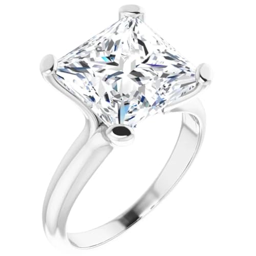 4 Carat Princess Cut Lab Diamond Engagement Ring