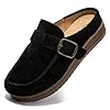 Genuine Leather Clogs for Women - Slip Resistant Non-Slip Sole, Memory Foam Insole, Comfortable Slip On Work Clogs, Versatile for Office Kitchen Casual Daily Wear Black 10 #2