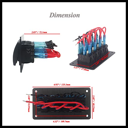 Image of Customize 4 Way Rocker Switch Panel White Led Toggle Switch Panel for Car Boat Marine RV Side by Side UTV Dashboard IP66