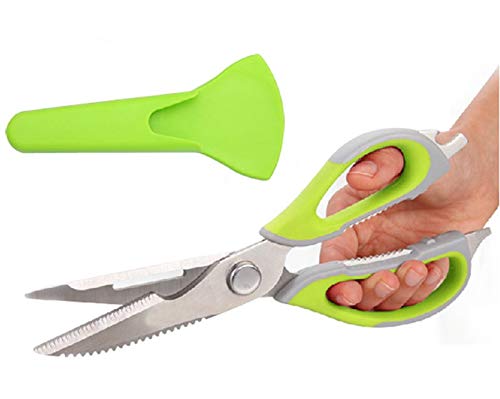 JJESC 230 * 75mm Multifunctional Poultry Kitchen Chicken Cook Tool shear Fish Duck cut Bone scissor with Magnetic Case Cutter