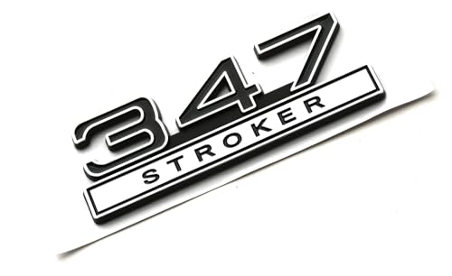 Image of 2pcs 347 Liter 5.7 Stroker Engine Emblems Badge 3D Decals Stickers Cars Trucks (Chrome Black)