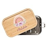 wunderwunsch - Personalisierte Brotdose für Kinder mit Hochwertigem UV-Farbdruck - Robuste und Individuelle Edelstahl Brotdose mit Namen - Personalisierte Geschenke für Kinder