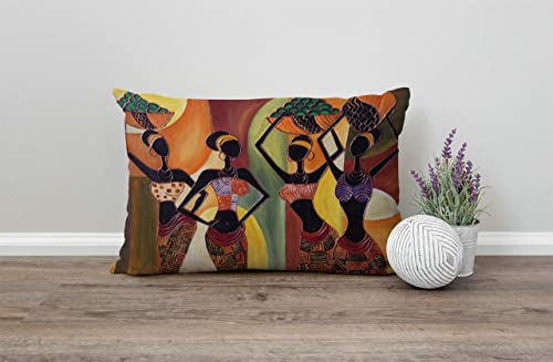 Solekla JCPILLOW-JC0135 Farmhouse Decorative Outdoor Throw Pillow Covers For Couch Sofa Bed African Woman Pillow Cover Modern Decor Pillow Case 12 X 20 Inch thumb #3