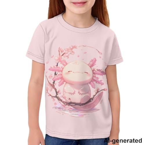 Image of Novelty 3D Graphic T Shirts for Kids Crew Neck Funny Animal Print Short Sleeve Girls Tshirts 3-16 Years