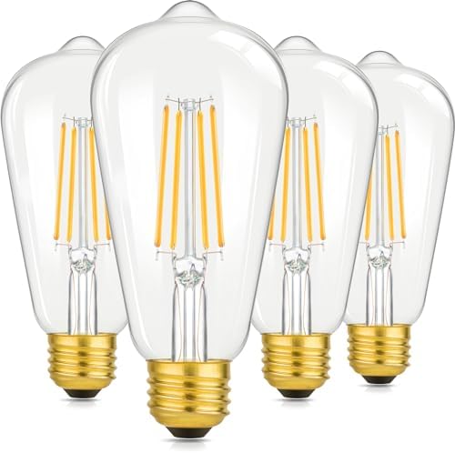 4-Pack Vintage 8W ST64 LED Edison Light Bulbs 100W Equivalent, 14...