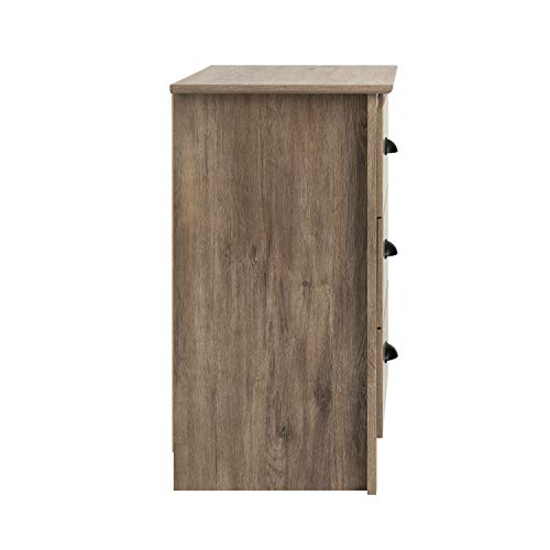 Image of Prepac Salt Spring Rustic Tall Nightstand Side Table with 3 Drawers, Farmhouse Tall 3-Drawer Bedside Table 16 inch D x 23 inch W x 29 inch H, Drifted Gray, DDC-2403