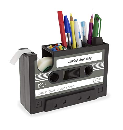 Cisixin Desk Tidy Retro Cassette Tape Dispenser Pencil Holder Pen Container Organize Your Desk Office Suppliers Student Stationary Great (Color Random) image 7