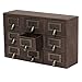 Kate and Laurel Apothecary Wood Desk Drawer Set, 9 Drawers, Rustic Brown