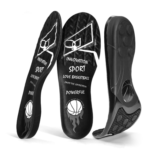 XINIFOOT Silica Gel Sport Shoe Insoles for Men and Women, Spring Cushioning & Shock Absorption...