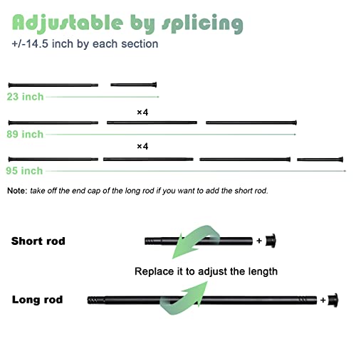 Curtain Rods For Windows 48 To 84 Inch(4-7Ft), 5/8 Inch Matte Black Curtain Rod Set With Brackets Modern Single Window Rods, Size: 23-95 Inch #TOP4