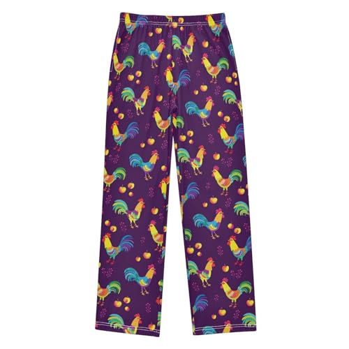ZZXXB Rooster Fruits Boys Long Pants Soft Trousers Elastic Waist Kids Lounge Bottoms with Pockets S-XL