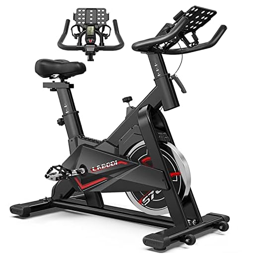 LABODI Exercise Bike, Stationary Indoor Cycling Bike, Cycle Bike for Home Cardio Gym, Belt Drive Workout Bike with 35 LBS Flywheel, Thickened Frame Upgraded Version