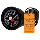 RO Linea Blanca ® Termohidrometro Compatible Con Caldera Roca Baxi 147037053 Visualiza Presion Temperatura Hasta 4 Bar 120C Repuesto Compatible Modelos Go 50 40 Go 50 25 Laia 30 Gta
