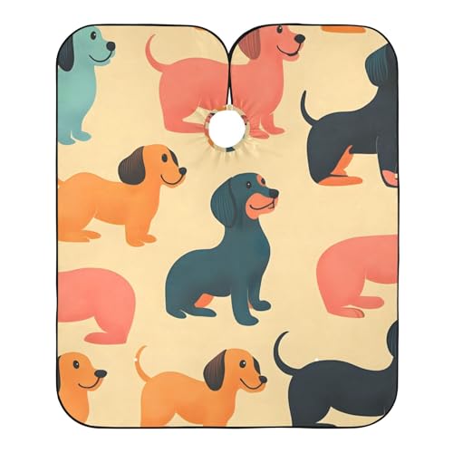 Hezely Colored Dachshunds Hair Dye Cape, Barber Cape for Adults,Waterproof Salon Cape,Waterproof Hairdressing Styling Hair Cutting, 65