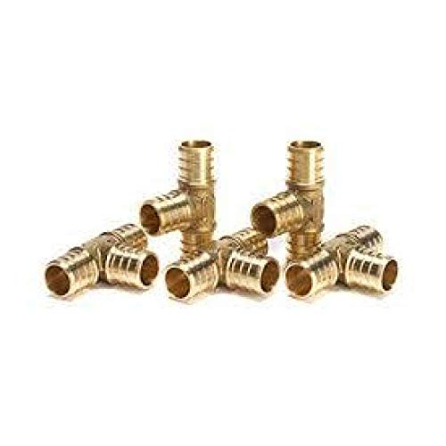 Generic PEX Tees - Crimp Fitting Bag of 10 Pack/Brass / 0.50 x 0.50 x 0.50