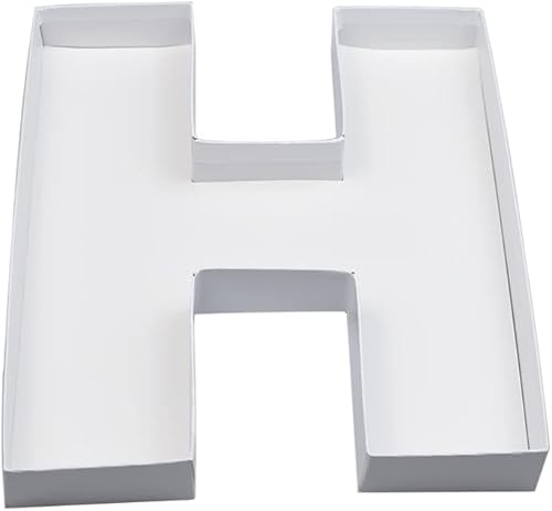 Miniatura 4 de Caja de cartón en forma de D de 10 pulgadas con forma de letra maché para dulces de chocolate (blanco, D)