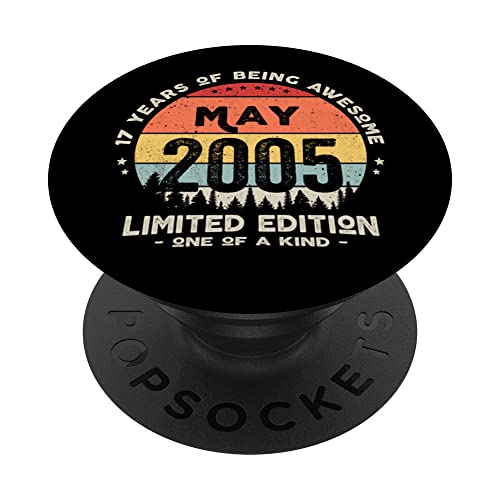 Regalo 17 años Cumpleaños Chico Chica - Mayo 2005 PopSockets PopGrip Intercambiable