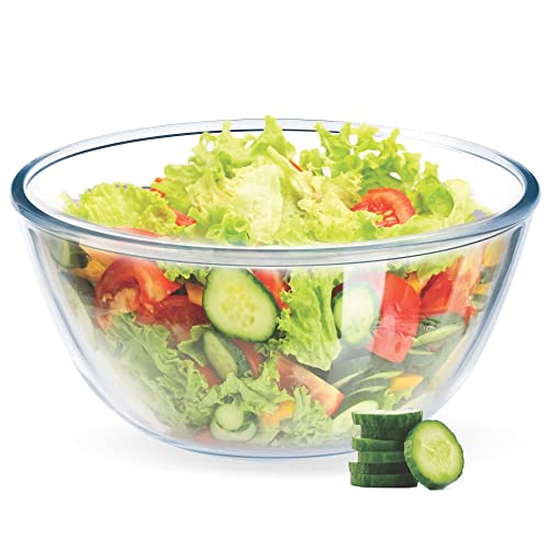 Treo by Milton 200 Ovensafe Mixing Borosilicate Glass Bowl, 1 Piece, 2100 ml, Transparent | Microwave Safe | OTG Safe | Freezer Safe | Dishwasher Safe