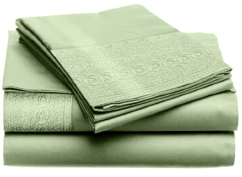 Home Dynamix CASUAL ELEGANCE Alivia-Lace FULL 4pc Sheet Set, 1-CELAO-403, SAGE