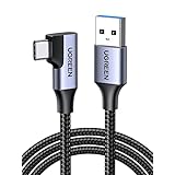 UGREEN usb type c ケーブル USB 3.0急速充電 L字usb c ケーブル 5Gbps データ転送 ナイロン編み usb c iphone17/16/15シリーズ/Galaxy S22/S21/S20,Sony,Xiaomi,Huawei,Pixel その他デバイス対応 (1m)