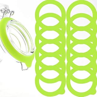 LUTER 12Pcs Silicone Jar Gaskets Replacement, Leak Proof Silicone Gasket Airtight Seals Rings for Mason Jar Lid, Regular Wide Mouth Glass Jars (Green)