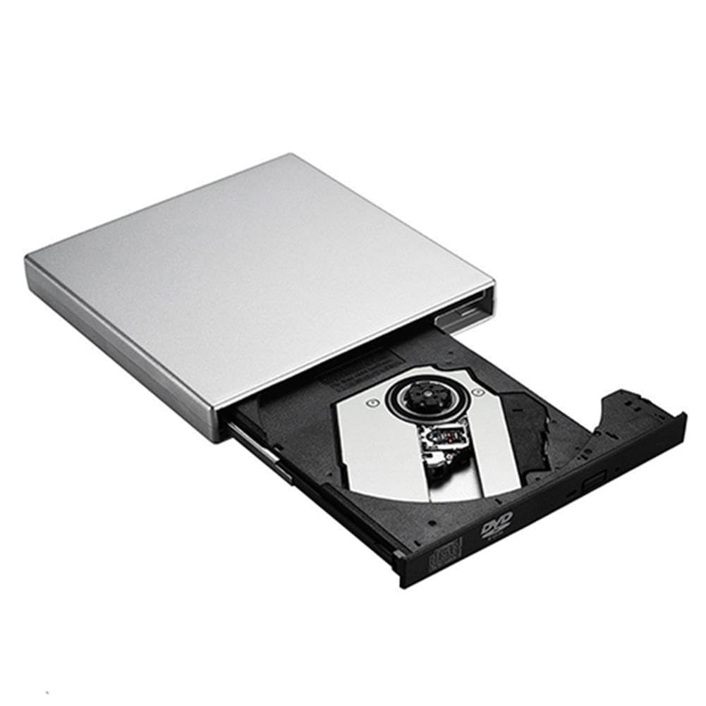 Unidad Óptica De DVD USB Externa Universal, Reproductor Grabador De CD 24X For PC Y Portátil(Silver)