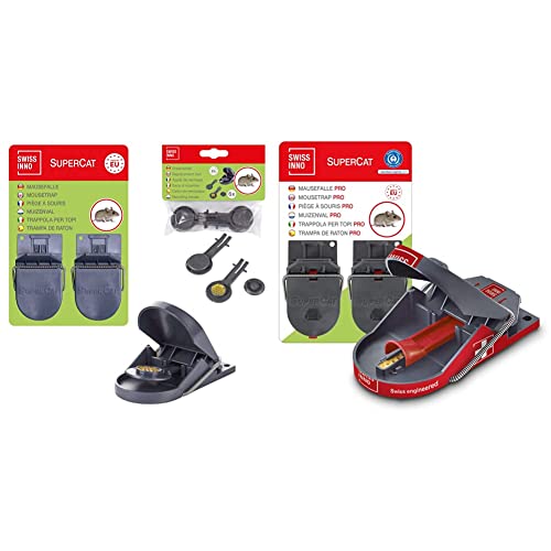 Pièges à Souris SuperCat et appât de Recharge : efficaces avec appât Non Toxique. Kit de 8 & Piège à Souris Pro SuperCat. Fabriqué en Europe, Efficace, dépasse Les Normes européennes. Lot de 2 Cover