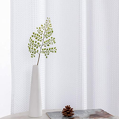Jinchan JCCAWFEGM2-3884P2C04 White Curtains For Bedroom Waffle-Weave Textured Curtain Panels thumb #3