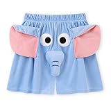 LELEBEAR Jumbo Trunks Pajamas, Funny Elephant Shorts, Unisex Casual Loose Home Couple Gifts Boxers Shorts (Blue, Medium)