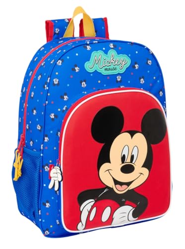 Safta MICKEY MOUSE GOOD DAY - Mochila Escolar Niño, Mochila Niño, Mochila Infantil, Adaptable a Carro, Ideal para Niños en Edad Escolar, Cómoda y Versátil, Calidad y Resistencia, 33x14x42 cm