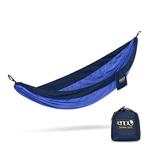 ENO – Eagles Nest Outfitters SingleNest Hamac portable pour une personne, bleu marine/bleu roi