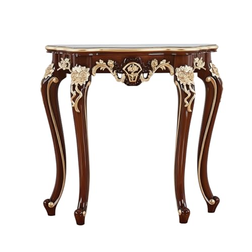Quvex Vintage French Console Table, Wood Entryway Table with Curved