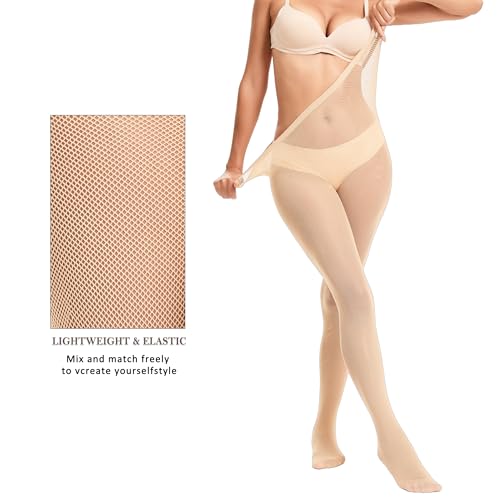 Image of Plus Size Fishnet Tights, Fishnet Stockings for Women,Trendy Sexy Mesh Stockings 1-2 Pcs