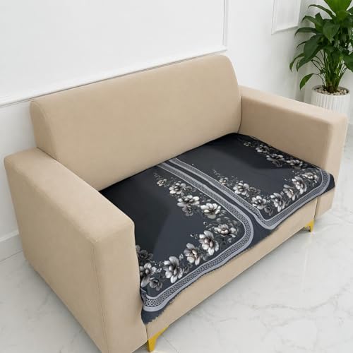 Image of Homerz Premium 'Luxe Series' Holland Velvet Sofa Cover | Smooth Finish | Anti-Skid Fleece Backing | Soft Touch Couch Protector for Living Room (Grey, 2 Seater, Only Seat Cover)