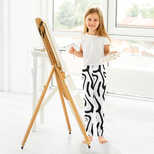 ALAZA Girls' Leggings Children's Yoga Pants Skinny Printed Dance Ripple Comfortable 4T4