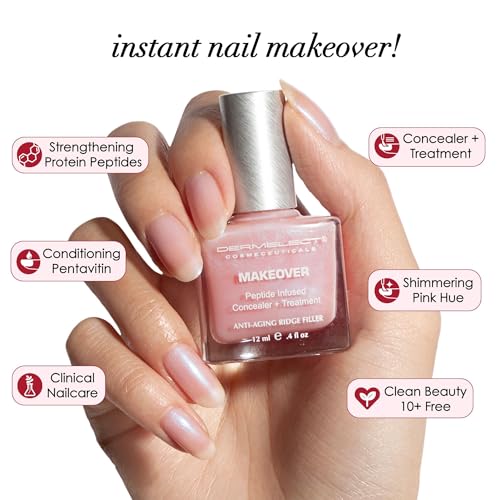 dermelect makeover ridge filler - award-winning nail treatment strengthens moisturizes conceals imperfections keratin amp peptide enriched for healthy smooth nails
