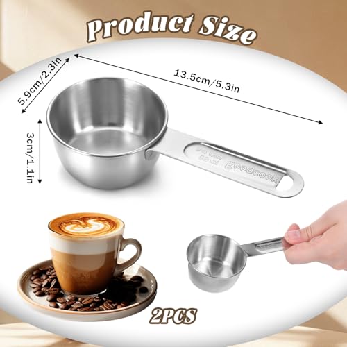 Set de 2 vasos medidores de 60 ml acero inox miniatura 2