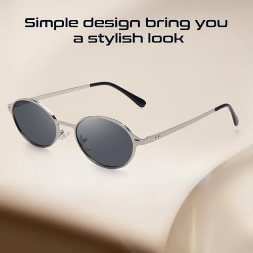 SODQW Trendy Oval Sunglasses for Women Small Gold Frame Fashion Designer Ladies Shades with UV400 Protection — view 5