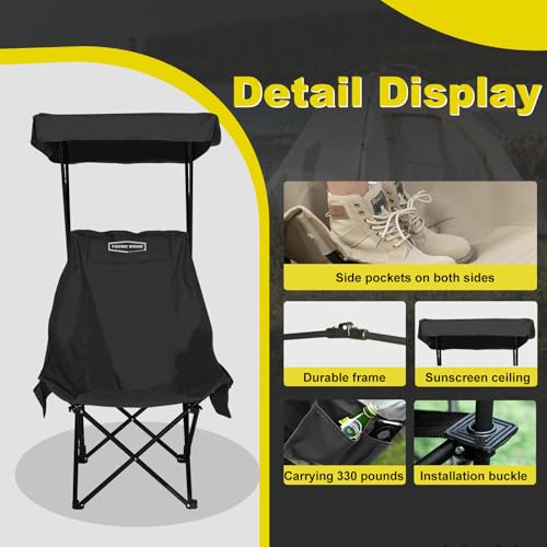 Silla de Camping Plegable YOUNG WOOD Modelo YW-CC-002Black Negra 2 Plazas miniatura 4