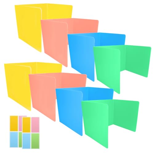 8 Pack Students Desk Divider Durable Plastic Erasable Pastel Desk Panels Privacy Folders Easy Clean Privacy Shields for Student Testing Desk Dividers Classroom Supplies