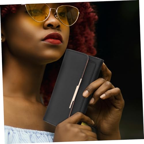 Pu Leather Trifold Wallet Capacity for Cards and Cash Stylish Clutch Purse Black for Daily Use and Go Organization4